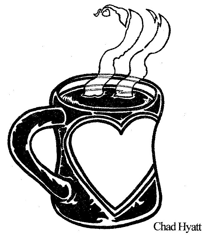 Strichzeichnung Kaffeebecher mit Herz